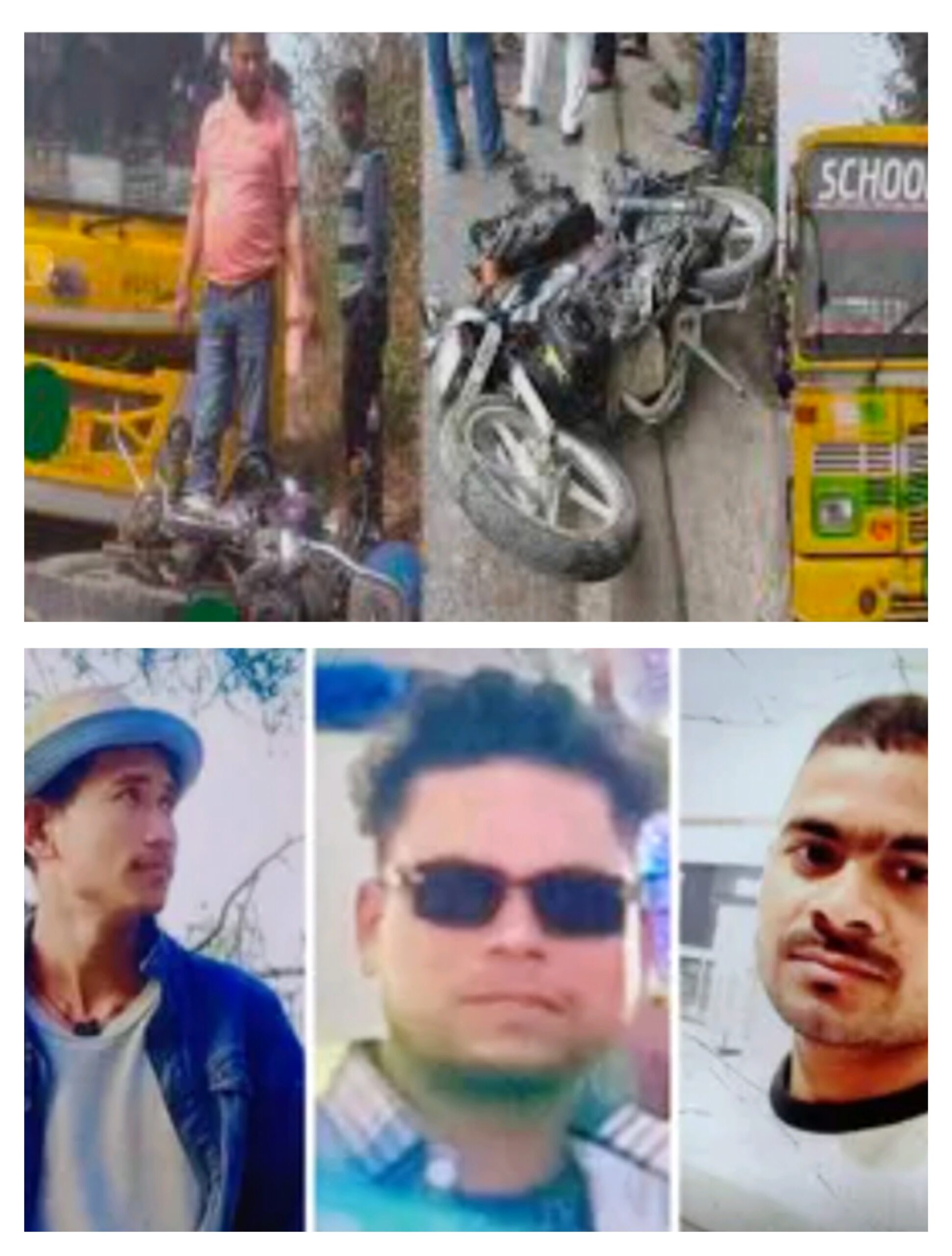 खटीमा: स्कूल बस की टक्कर से 3 युवकों की दर्दनाक मौत।