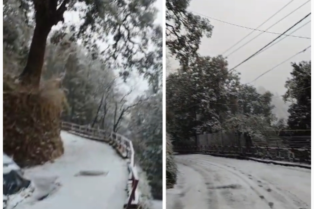 नैनीताल: शीतकाल की वर्षा से पहले,,,,,, पहली बर्फबारी ।