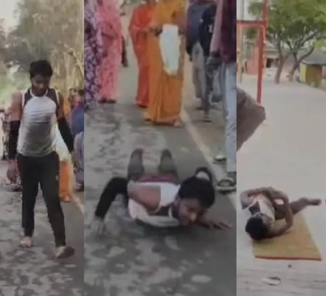 उत्तर प्रदेश: पत्नी से तलाक मिलने के बाद 9 किमीo की दूरी, दंडवत चलते की पूरी,,,,,,!