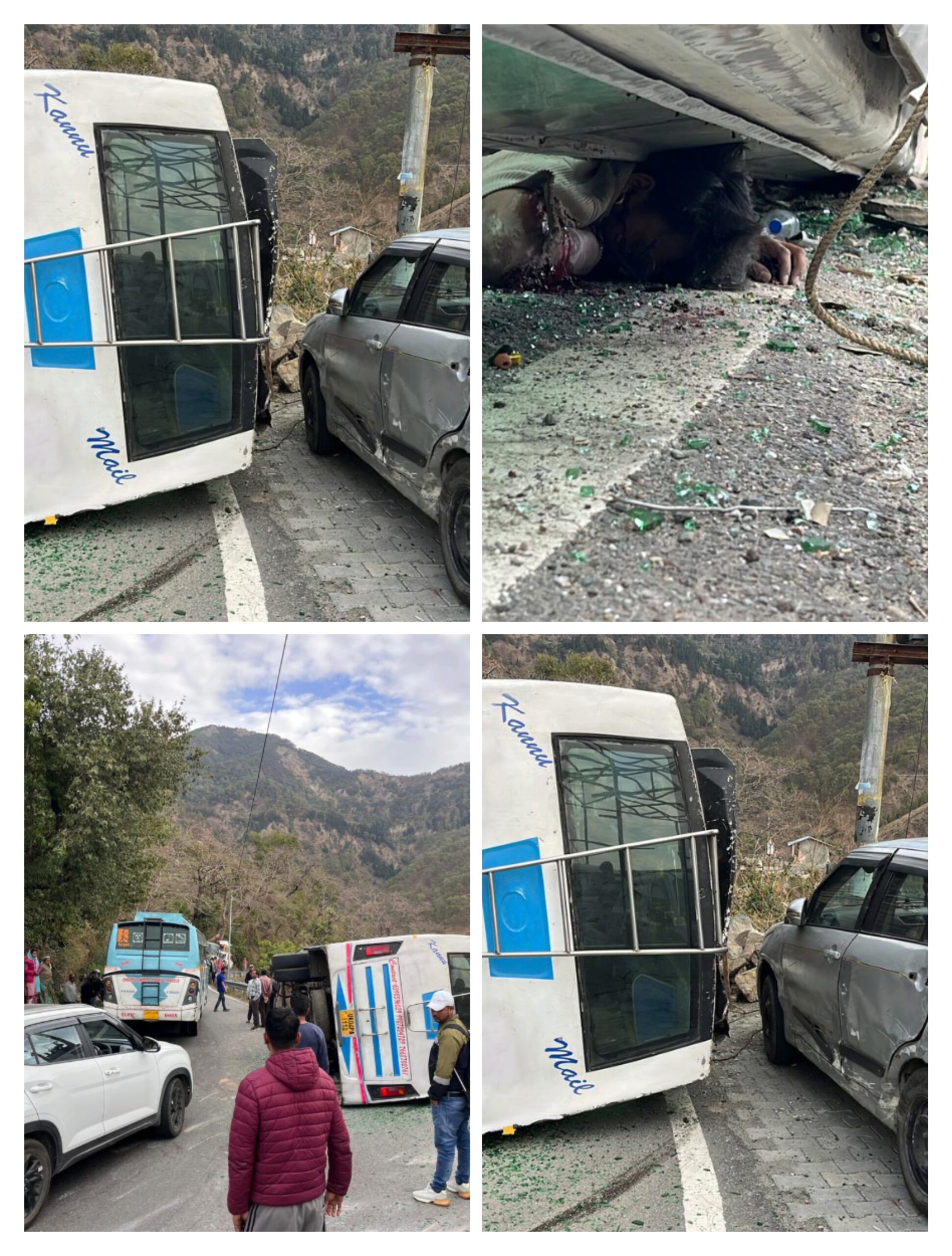 नैनीताल:  दुखद हादसा, बस पलटी, 1 की मौत 7 घायल,,,,,!