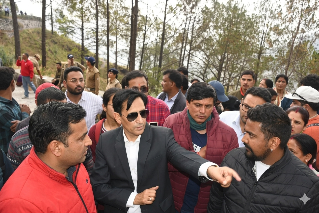 नैनीताल: कृष्णापुर क्षेत्र में कुमाऊं कमिश्नर दीपक रावत ने किया स्थलीय निरीक्षण, पहाड़ी से गिरते बोल्डरों की समस्या का लिया संज्ञान।