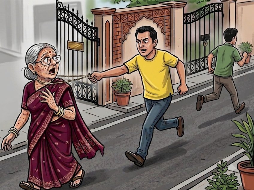 हल्द्वानी में बुजुर्ग महिला से दिनदहाड़े कुंडल झपटे, CCTV फुटेज से लुटेरों की तलाश शुरू।