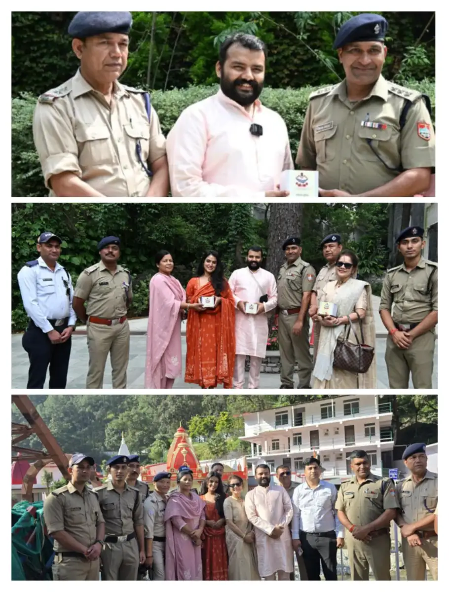 कैंची धाम पहुंचे फिल्म ‘हनुमान अंश’ के अभिनेता शोभिनव सत्या, नीम करौली बाबा के दर्शन कर पुलिस व्यवस्था की सराहना की।